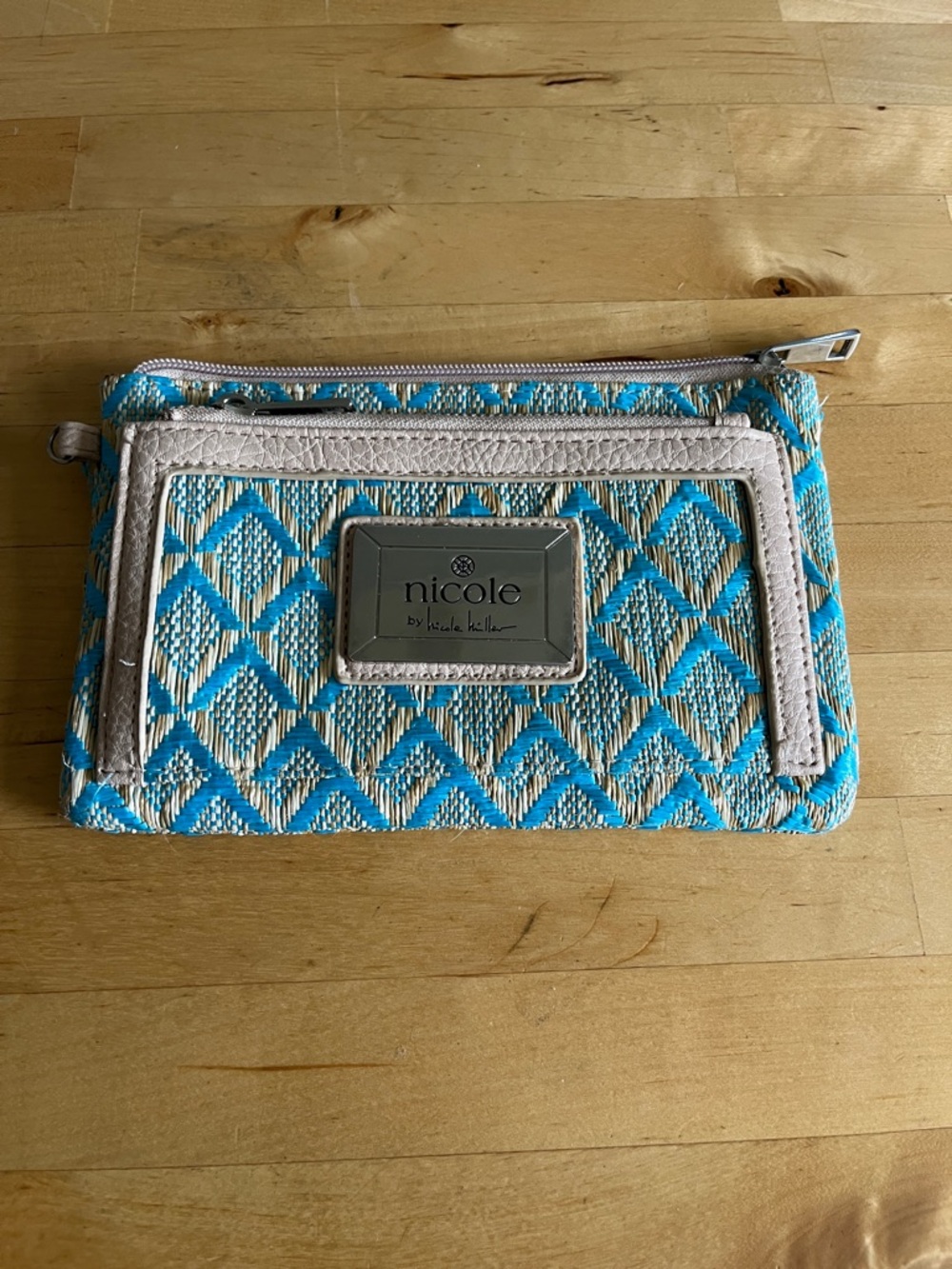 Nicole by Nicole Miller Turquoise Geometric Wallet